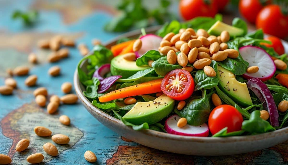 découvrez notre recette de salade aux pignons de pin qui vous transporte vers des horizons lointains. une combinaison délicieuse de saveurs méditerranéennes et de textures croquantes, idéale pour un repas léger ou un accompagnement savoureux. laissez vos papilles voyager avec chaque bouchée!