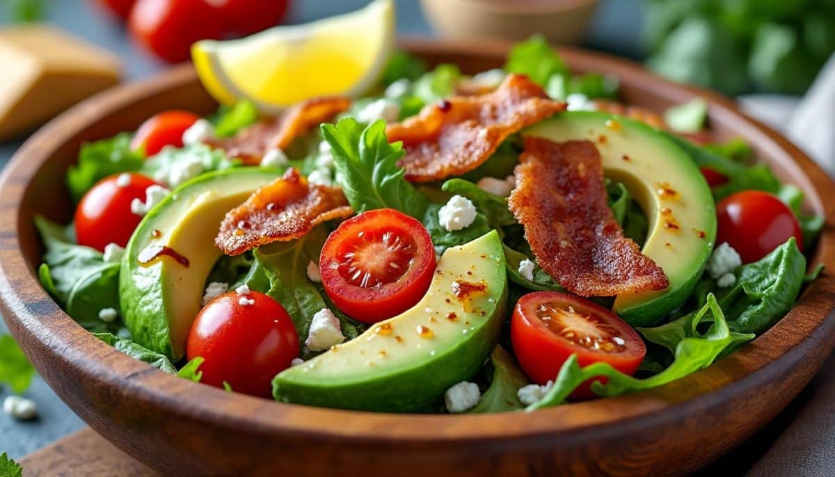découvrez notre délicieuse salade de bacon croustillant qui va faire craquer vos papilles. un mélange parfait de fraîcheur et de saveurs irrésistibles, idéale pour toutes vos occasions. à déguster sans modération !