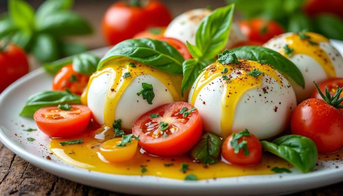 découvrez notre délicieuse salade de mozzarella fondante, un plat savoureux qui éveillera vos papilles et vous fera saliver à chaque bouchée. idéale pour un apéritif ou un repas léger, cette recette saura ravir vos invités et égayer vos repas.