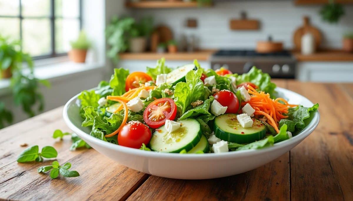 découvrez notre recette de salade express, prête en seulement 5 minutes ! parfaite pour un repas rapide et savoureux, elle combine fraîcheur et simplicité pour les gourmets pressés.
