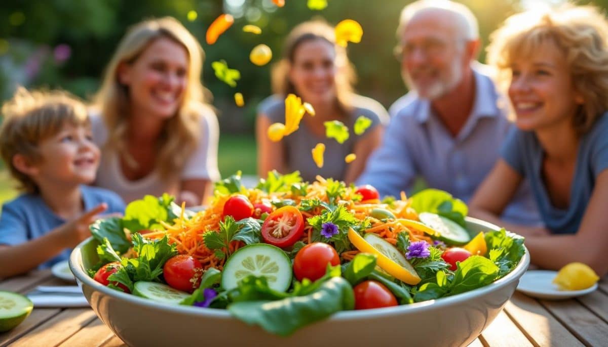 découvrez notre délicieuse salade familiale, un plat savoureux qui saura séduire petits et grands. avec des ingrédients frais et colorés, elle est parfaite pour les repas en famille ou entre amis. simple et rapide à préparer, cette recette saine et équilibrée ravira les papilles de tous les âges !