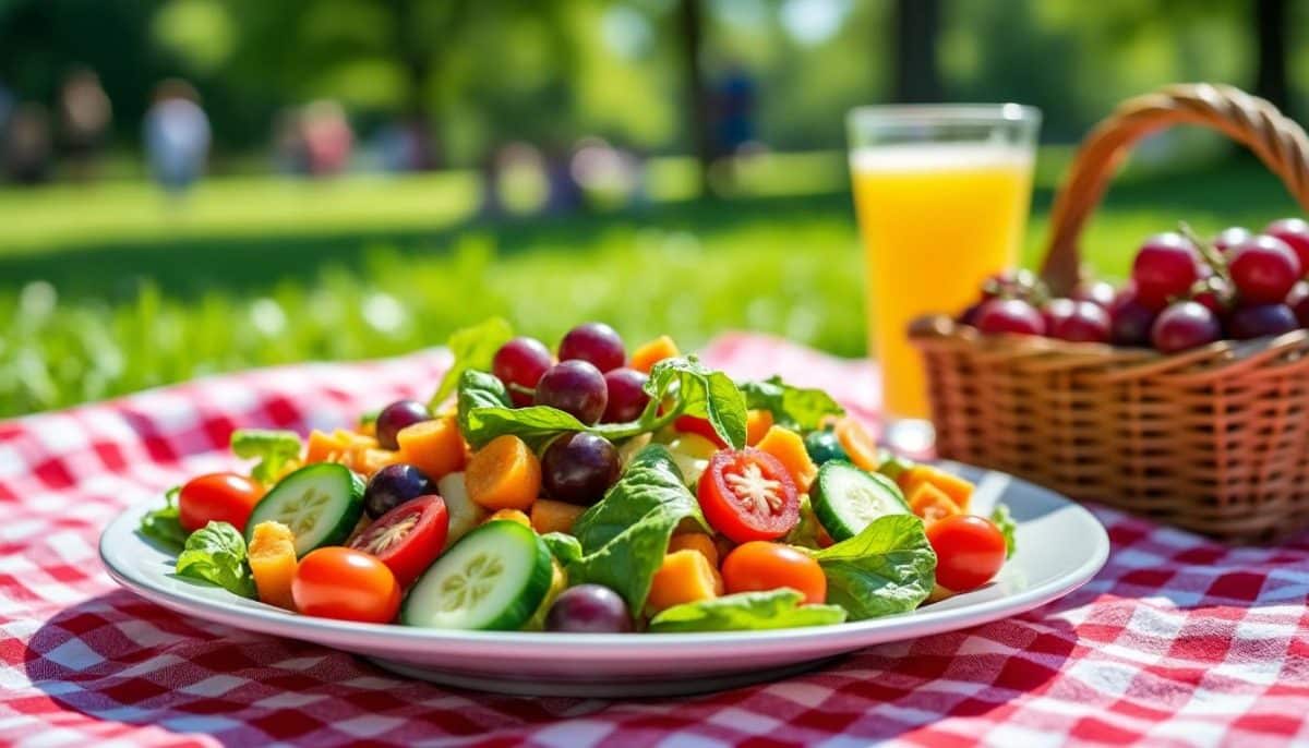 découvrez notre recette de salade pique-nique qui reste fraîche toute la journée. parfaite pour vos sorties en plein air, cette salade savoureuse et colorée est facile à préparer et ne perd pas de son éclat. idéale pour un repas sain et délicieux, même après plusieurs heures !