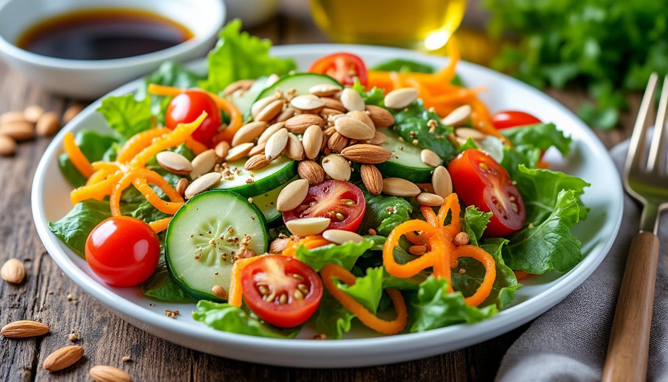découvrez notre recette de salade sportive qui favorise le développement musculaire naturellement. équilibrée et riche en protéines, elle vous donne l'énergie nécessaire pour atteindre vos objectifs sportifs tout en régalant vos papilles.