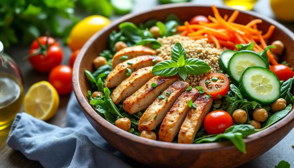 découvrez notre recette de salade sportive qui muscle naturellement, alliant des ingrédients riches en protéines et en nutriments pour booster vos performances. préparez un repas savoureux et équilibré qui soutient votre objectif de forme physique tout en régalant vos papilles.
