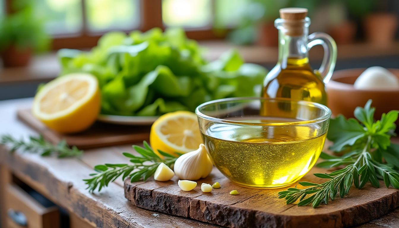 découvrez la recette authentique de la vinaigrette grecque qui transformera vos salades ! apprenez à maîtriser les proportions idéales pour une explosion de saveurs méditerranéennes qui ravira vos papilles.