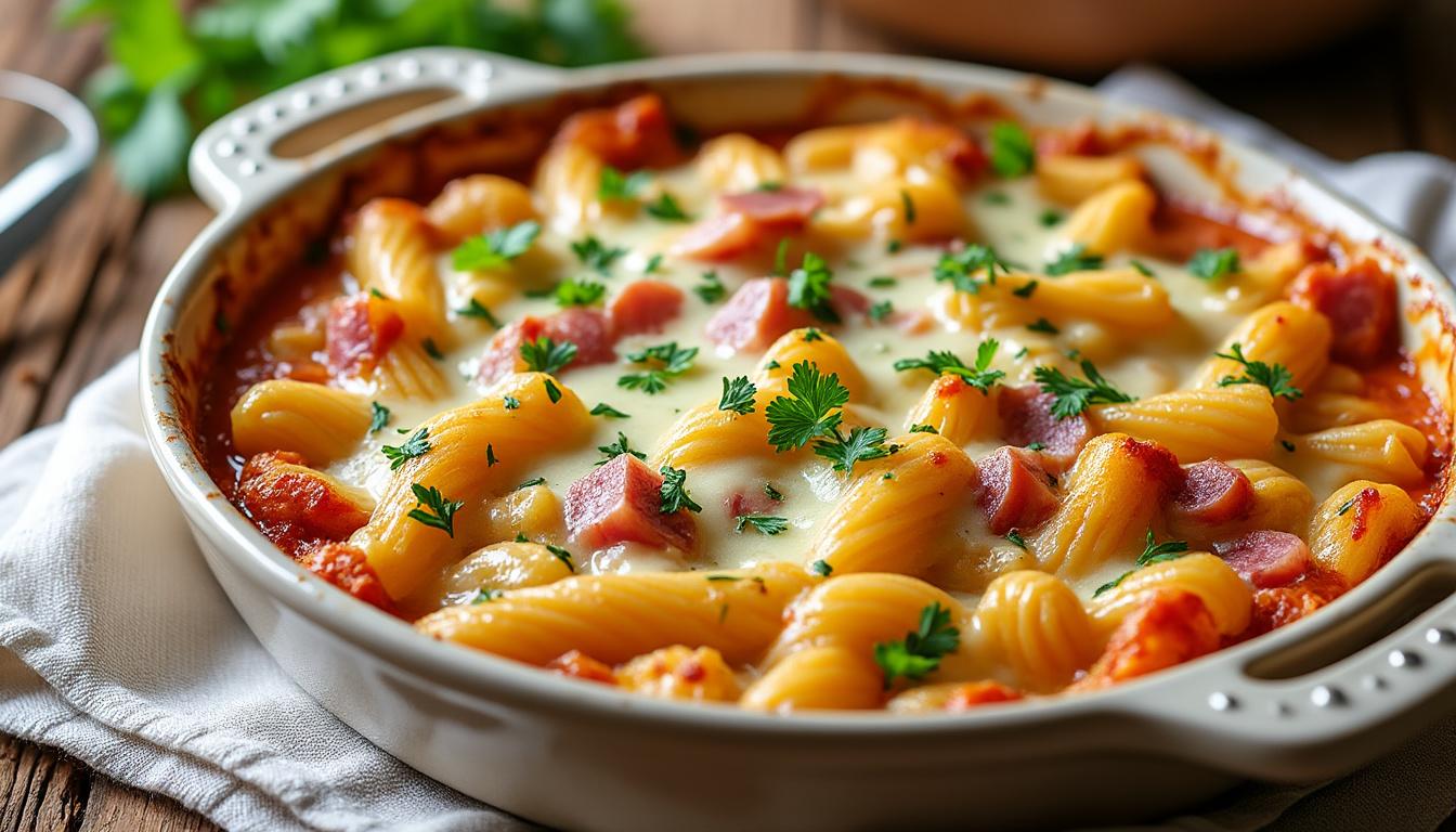 découvrez 3 gratins de pâtes au jambon, faciles et originaux, pour épater vos invités : recettes crémeuses, croustillantes et rapides, parfaites pour le dîner.