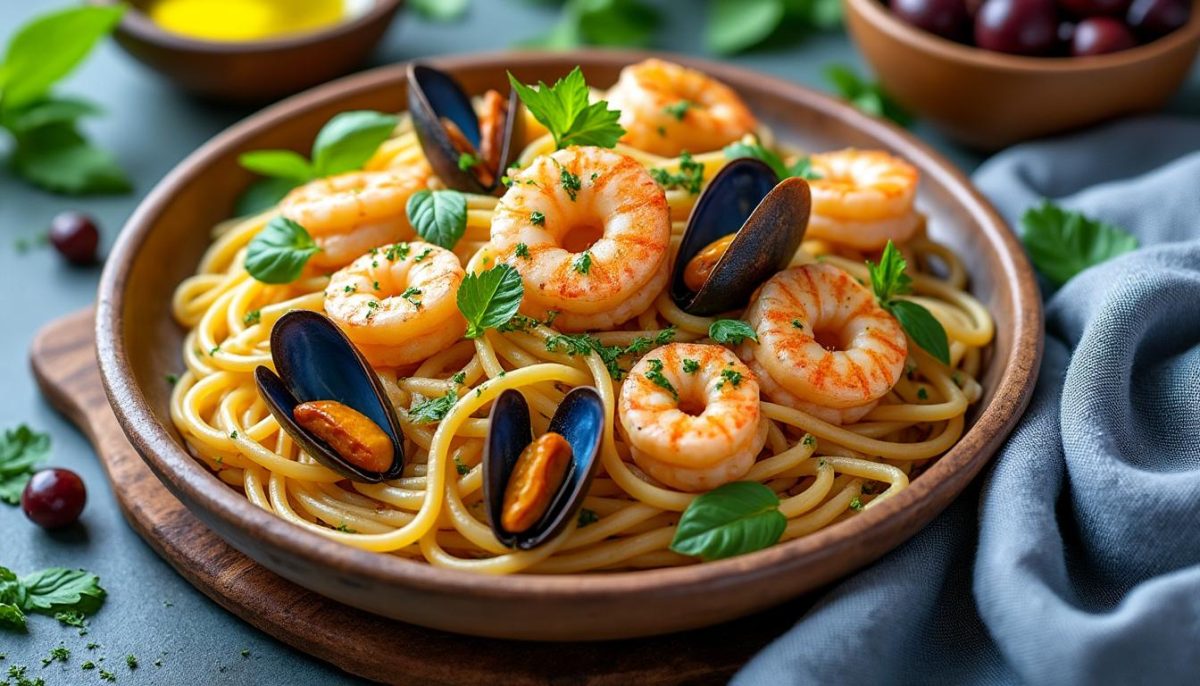 découvrez 4 recettes faciles de pâtes aux fruits de mer surgelés, savoureuses et rapides à préparer, qui feront l’unanimité auprès de toute la famille !