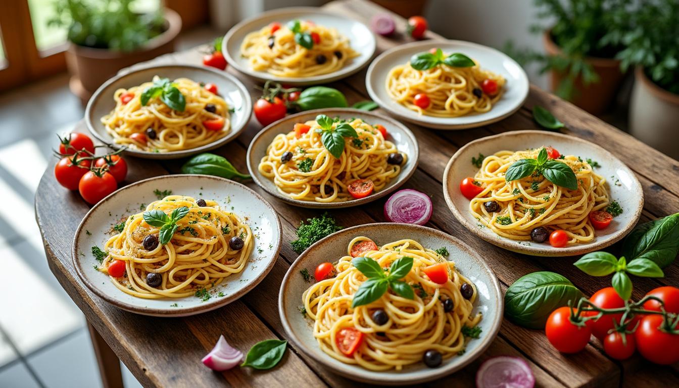 découvrez 4 plats de pâtes savoureux, faciles à préparer et adaptés à tous les goûts. laissez-vous tenter par des recettes variées pour régaler toute la famille !