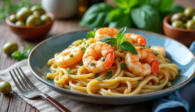 découvrez 6 recettes incontournables de pâtes aux crevettes avec une sauce crémeuse, parfaites pour impressionner vos invités lors d'un repas savoureux et raffiné. faciles à réaliser et pleines de saveurs !