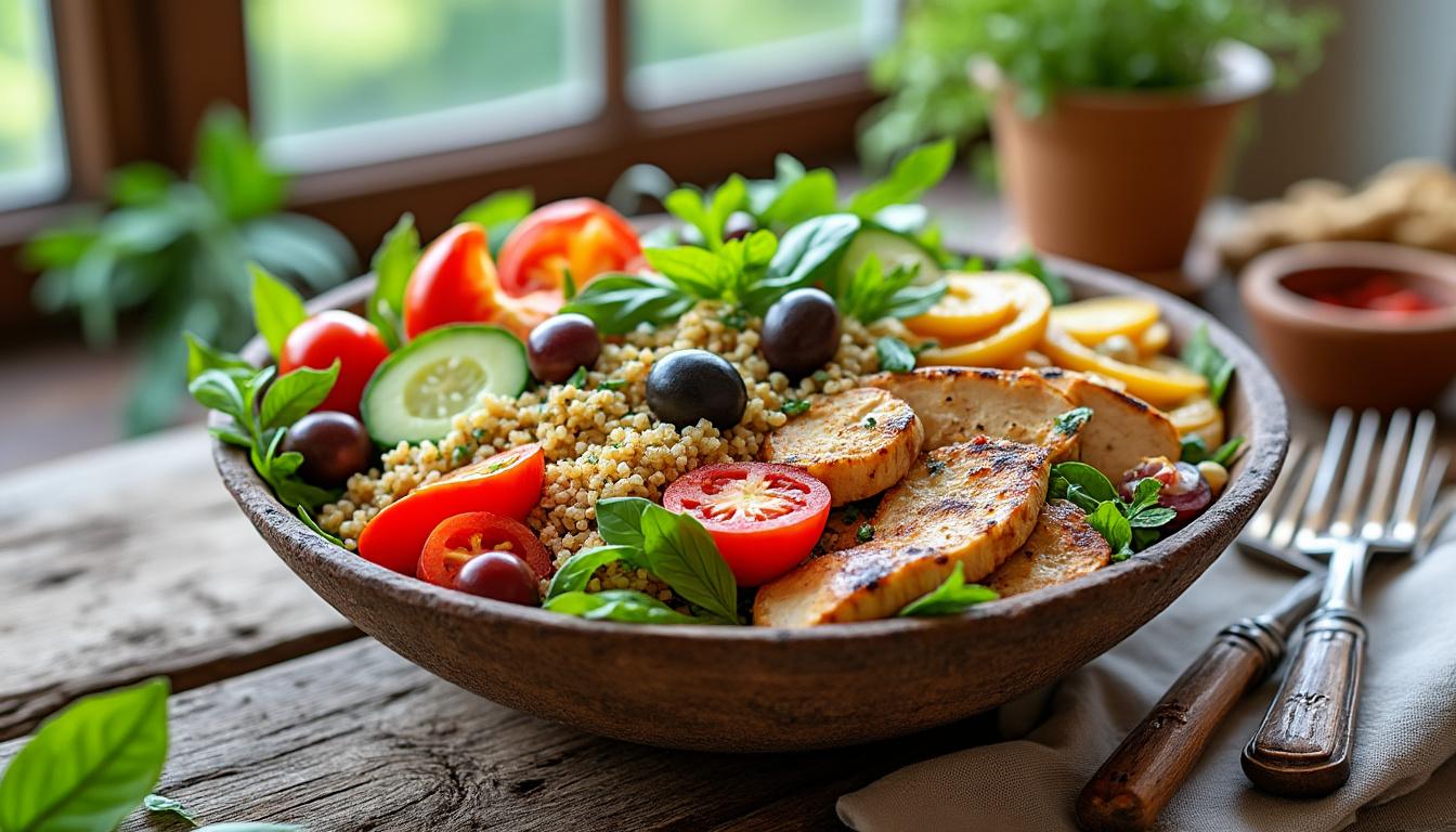 découvrez notre bowl salade complète, une recette équilibrée alliant fraîcheur et nutrition. la formule mathématique du repas parfait vous attend pour ravir vos papilles tout en prenant soin de votre santé.