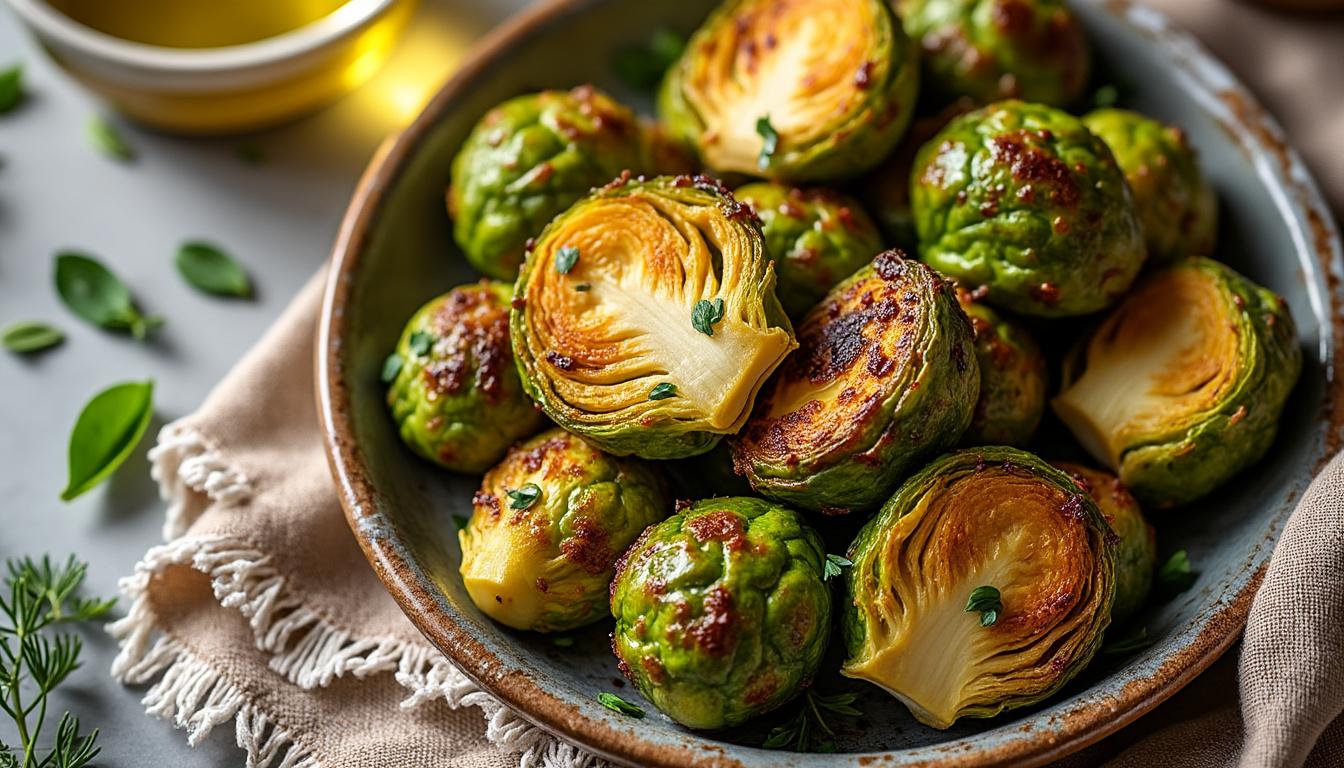 découvrez notre recette facile de choux de bruxelles croustillants au air fryer : un accompagnement sain, savoureux et prêt en quelques minutes, pour régaler toute la famille !