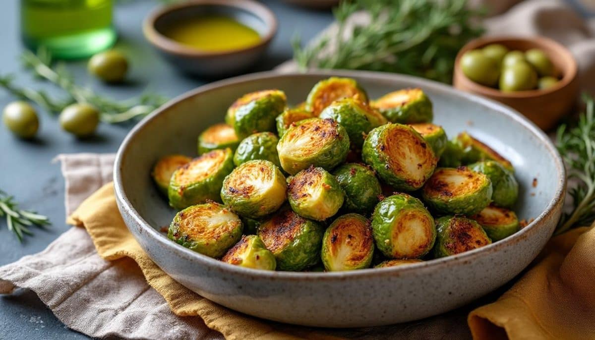 découvrez notre recette facile de choux de bruxelles croustillants au air fryer : savoureux, dorés et parfaits en accompagnement sain. prêts en quelques minutes !