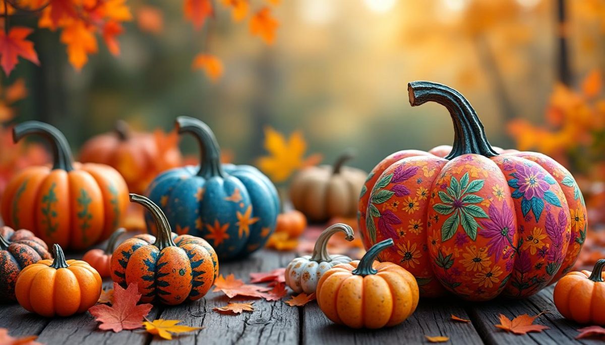 découvrez comment sublimer votre décoration d'automne avec des citrouilles peintes, une alternative créative et durable pour une touche magique qui illumine votre intérieur tout au long de la saison.