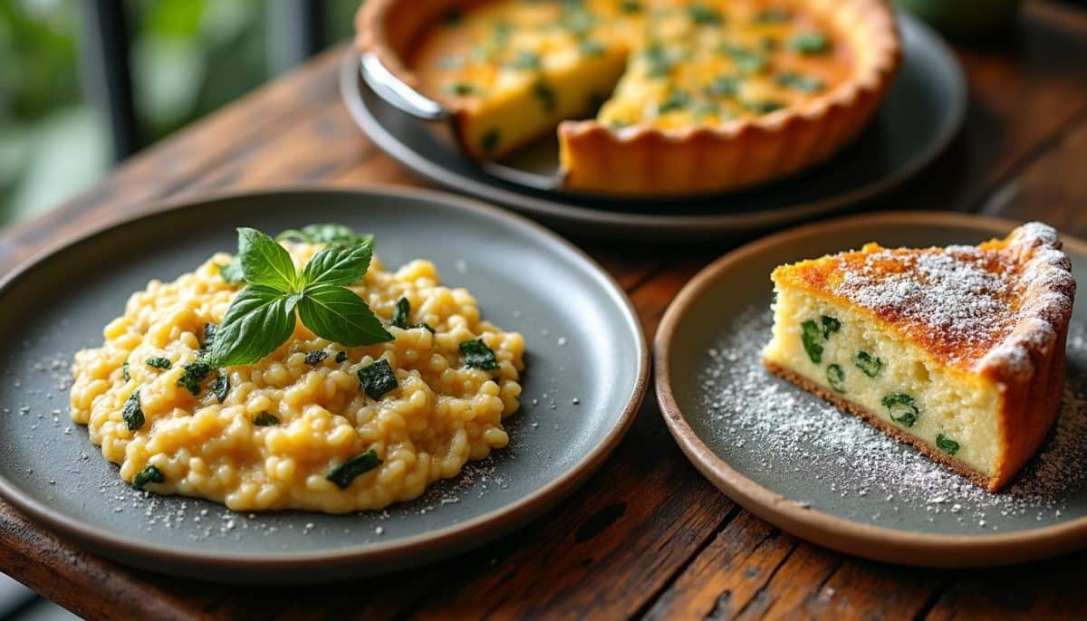 plongez dans les saveurs du 14 août 2025 avec un menu gourmand : quiche savoureuse, risotto crémeux et quatre-quarts moelleux pour un moment de plaisir culinaire inoubliable.