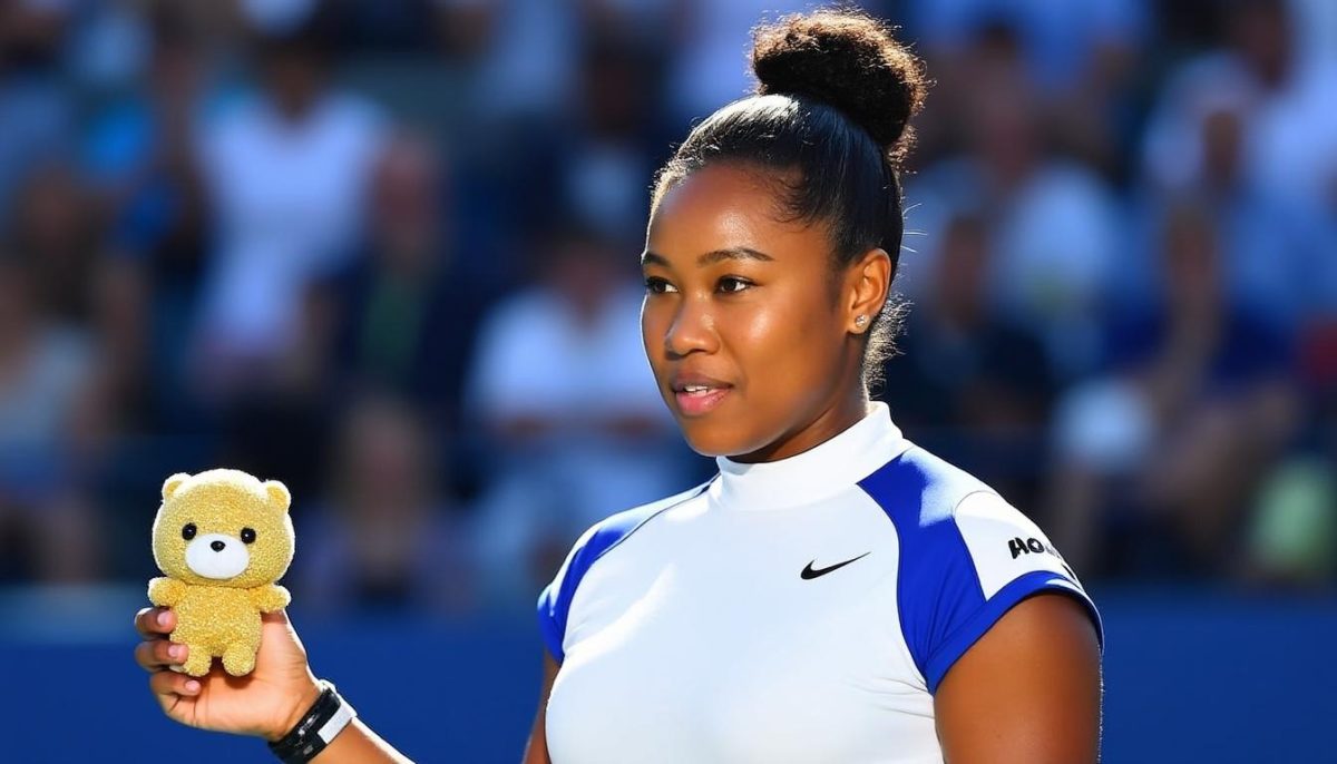découvrez comment naomi osaka attire tous les regards à l'us open avec un labubu en or 24 carats, parfaitement assorti à son style unique et sophistiqué sur le court.