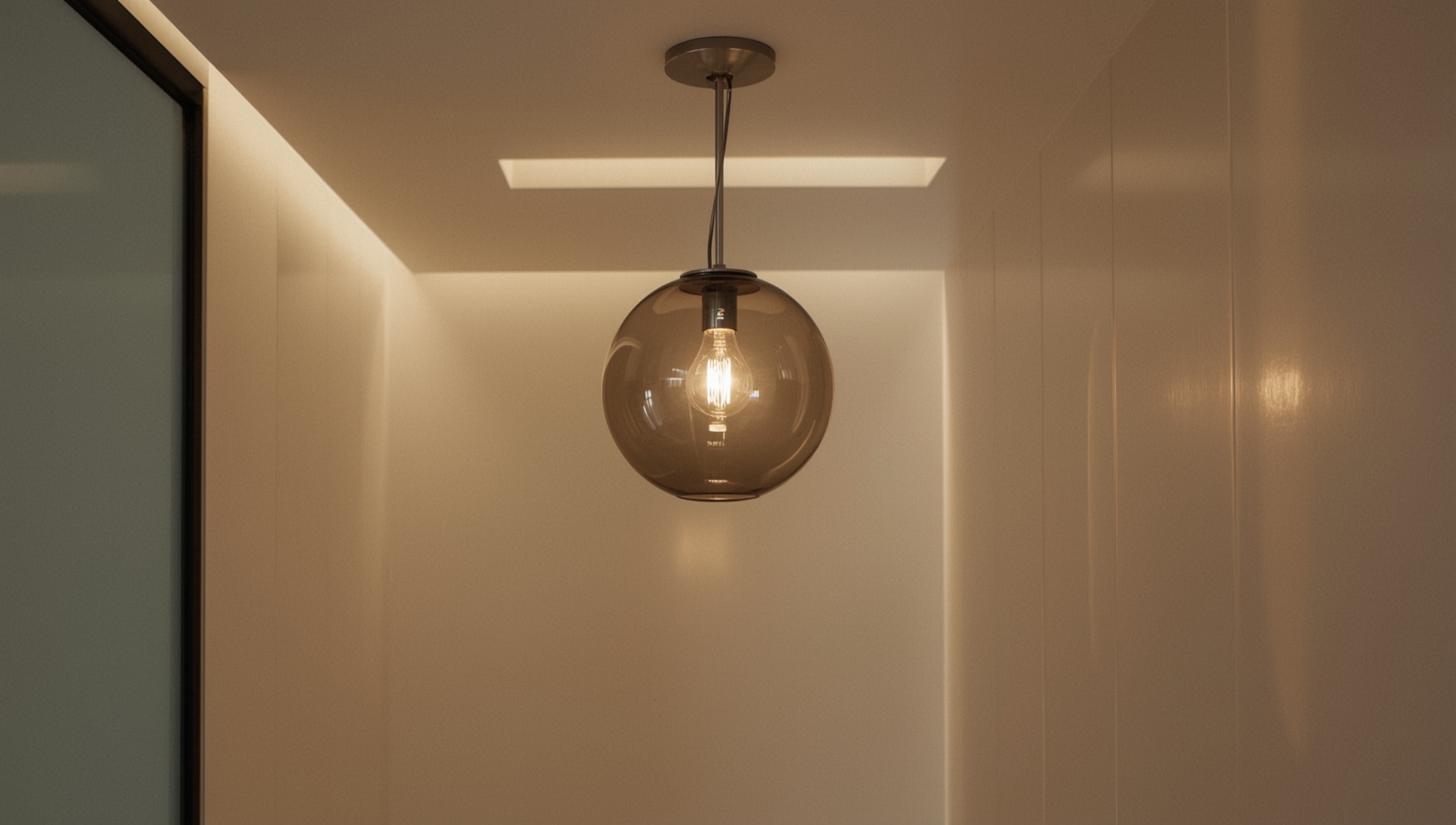 suspension design toilettes verre fumé - luminaire moderne éclairage chaleureux 3000K