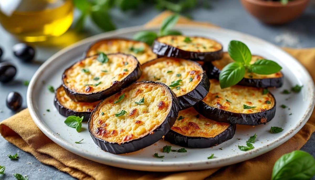 découvrez notre recette facile de parmesan d'aubergine préparé au air fryer : un plat savoureux, croustillant et léger, prêt en un rien de temps !