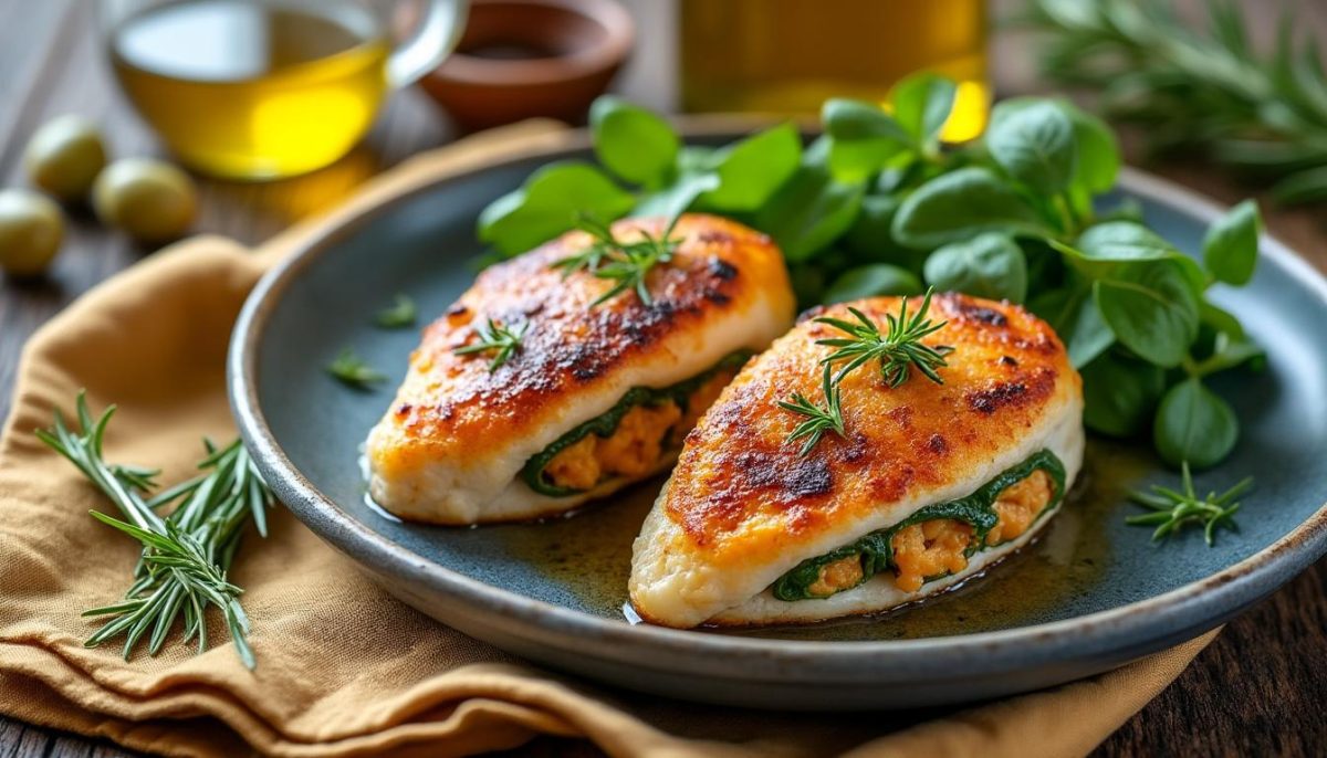découvrez comment préparer facilement des poitrines de poulet farcies savoureuses grâce à l'air fryer. une recette simple, rapide et gourmande pour des repas sains et pleins de saveurs !