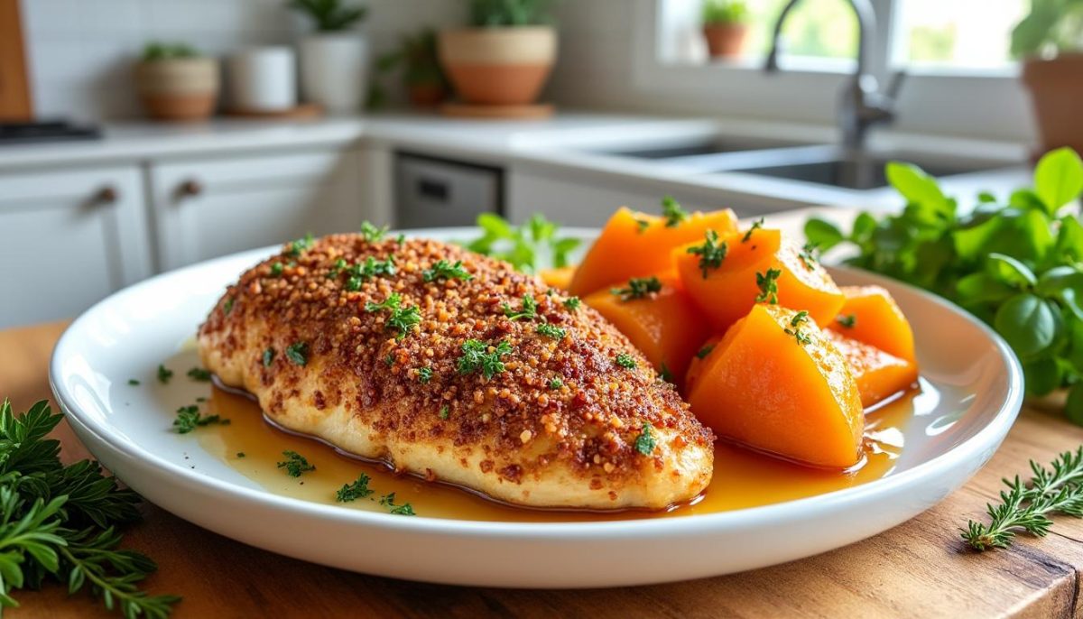 dĂ©couvrez une recette savoureuse de poulet aux noix de pĂ©can et patates douces, facile et rapide Ă prĂ©parer au air fryer. un plat gourmand, Ă©quilibrĂ© et prĂȘt en quelques minutes pour rĂ©galer toute la famille.