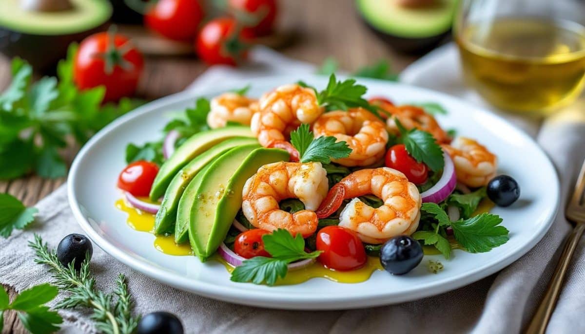 découvrez notre délicieuse salade avocat crevettes, une combinaison savoureuse et légère qui vous fera fondre 1000 calories. parfaite pour un repas frais et équilibré, cette recette allie le crémeux de l'avocat à la tendreté des crevettes. un plat idéal pour les amateurs de cuisine saine et gourmande !