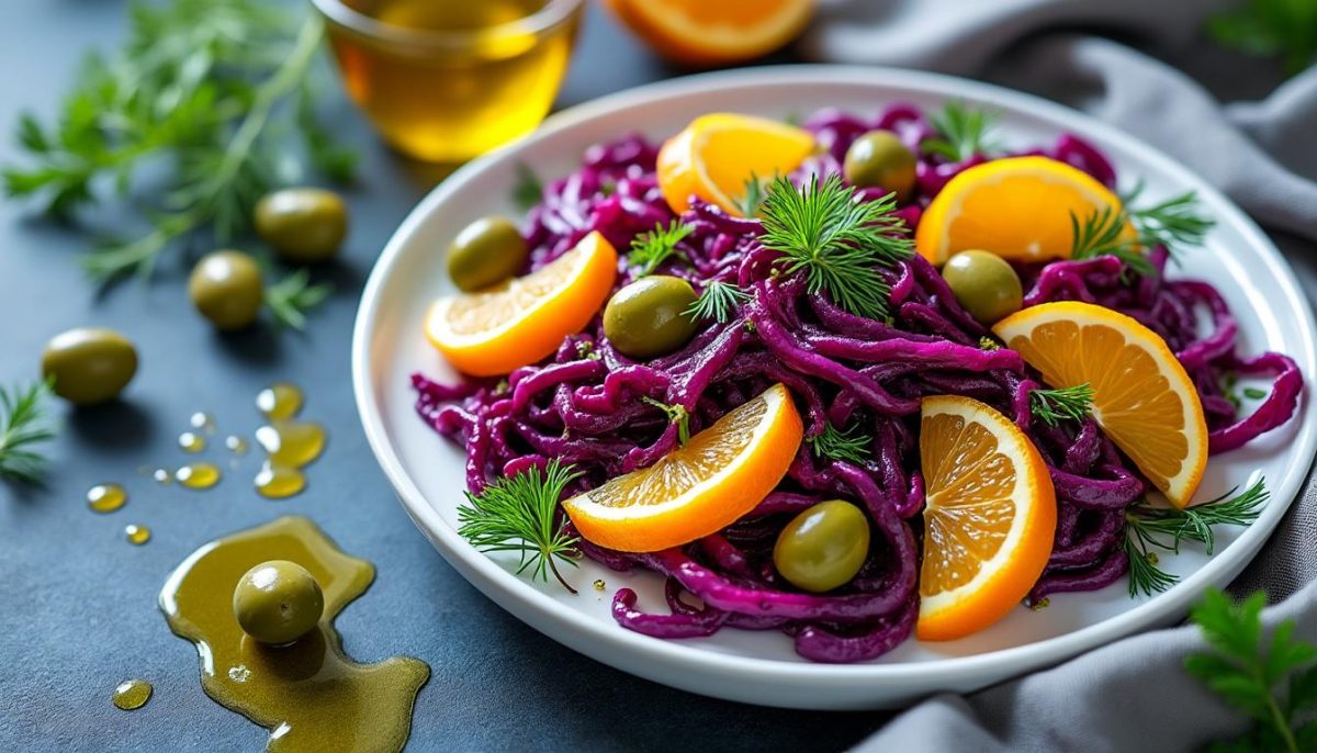découvrez notre recette de salade de chou rouge, une explosion de couleurs et de saveurs pour égayer vos repas et surprendre vos convives à chaque bouchée !