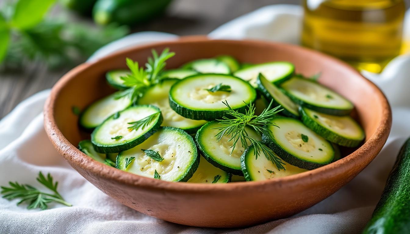 découvrez notre recette de salade de courgettes crues, agrémentée d'une technique astucieuse pour éliminer l'amertume. savourez une entrée fraîche et savoureuse, idéale pour l'été !