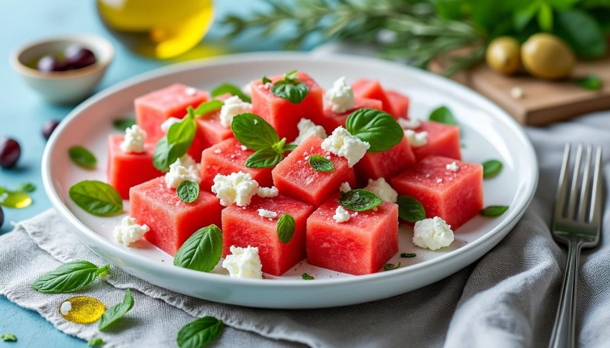 découvrez la salade de pastèque et feta, une association salé-sucré rafraîchissante qui suscite le débat ! parfaite pour l'été, cette recette originale séduira les amateurs de nouvelles saveurs.