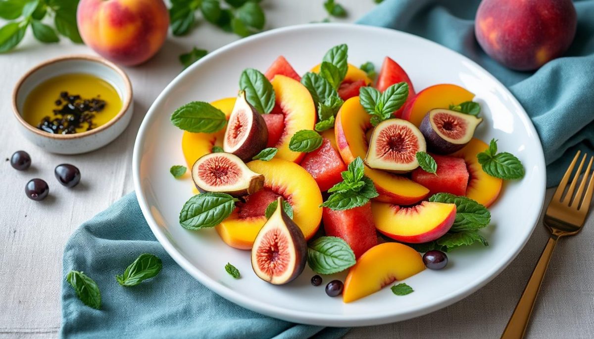 découvrez comment réaliser une délicieuse salade de pêches en associant 4 fruits qui se marient à la perfection pour un dessert frais et savoureux.
