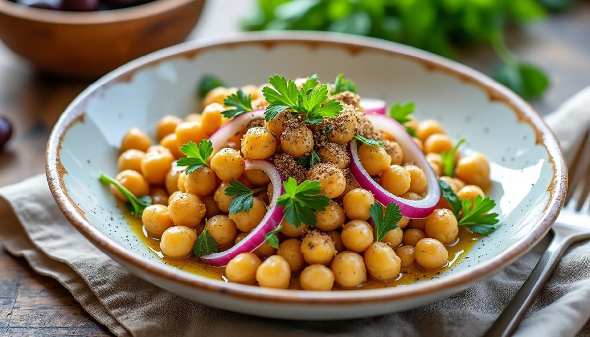 découvrez comment une épice surprenante transforme la salade de pois chiches en un plat savoureux et plein de caractère. idéal pour un repas sain et original !