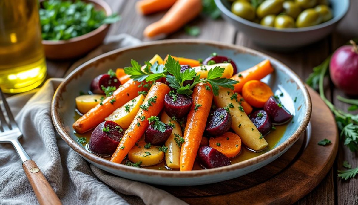 découvrez notre recette de salade tiède aux légumes racines, un plat réconfortant parfait pour l'automne. savourez des saveurs douces et rustiques dans une salade gourmande et facile à préparer.