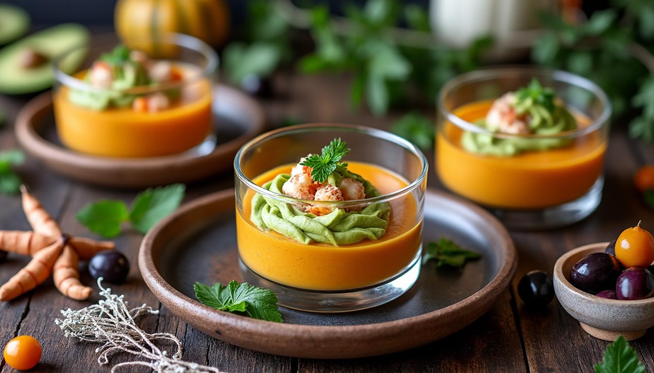 découvrez nos délicieuses verrines halloween salées, idéales pour impressionner vos invités en un temps record ! faciles à réaliser en seulement 20 minutes, ces recettes originales allient goût et créativité pour une fête d'halloween inoubliable.