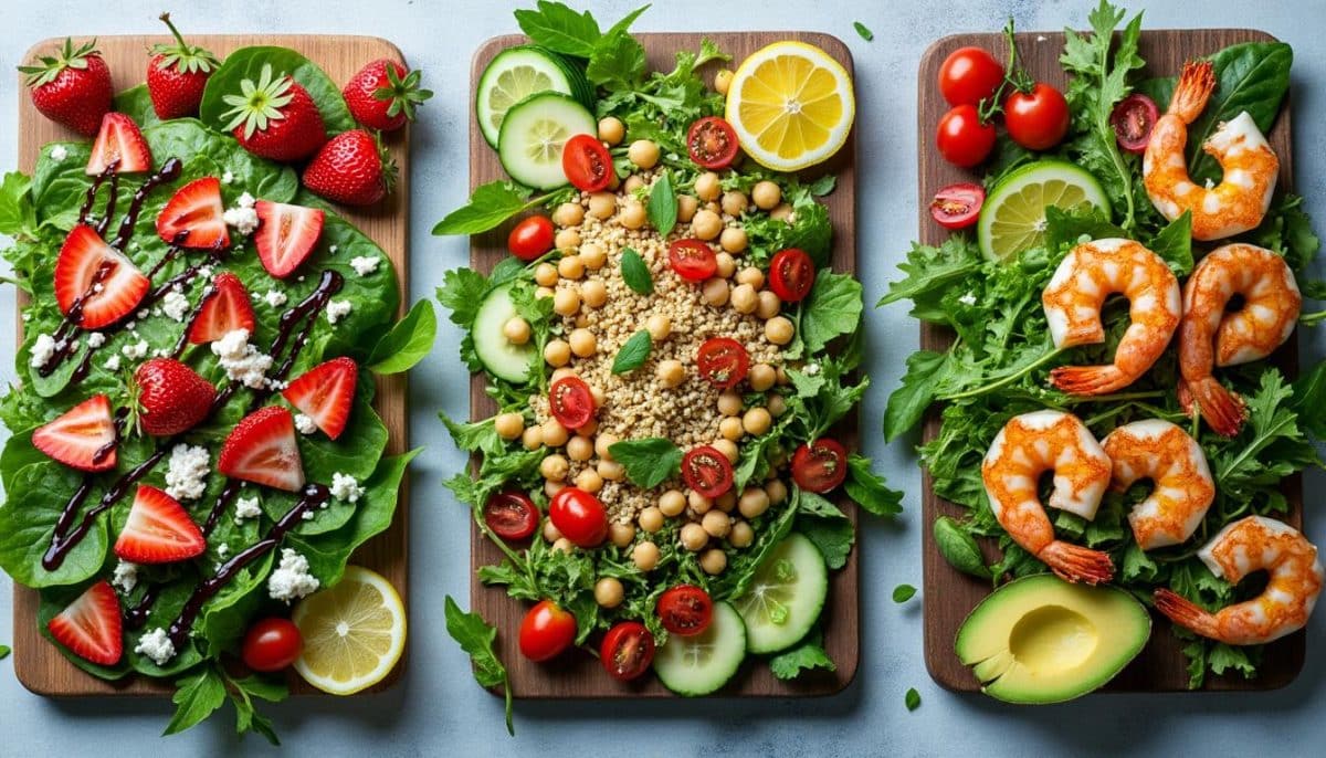 découvrez trois recettes de salades estivales délicieuses et originales pour agrémenter vos repas d'été. des ingrédients frais et savoureux qui raviront vos papilles sous le soleil!