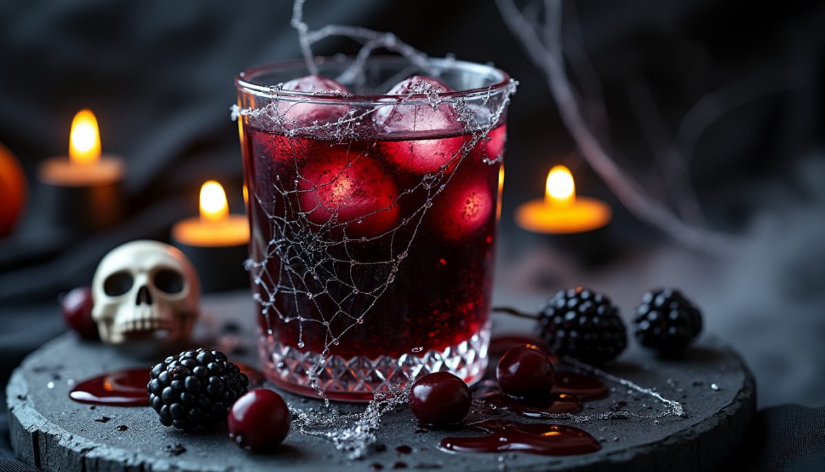 découvrez une boisson d'halloween couleur sang, parfaite pour surprendre vos invités avec son effet visuel effrayant et son goût délicieux. idéale pour une soirée terrifiante !