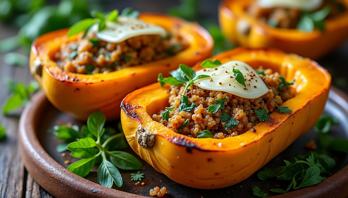 découvrez notre recette de butternut farcie au four, ultra fondante, gourmande et facile à préparer. parfaite pour un repas sain et savoureux qui régale toute la famille.