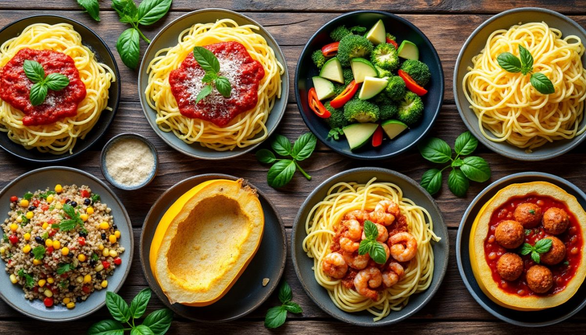 découvrez 8 recettes minceur pour cuisiner la courge spaghetti, légères et savoureuses. idées simples pour varier les plaisirs tout en prenant soin de votre ligne !