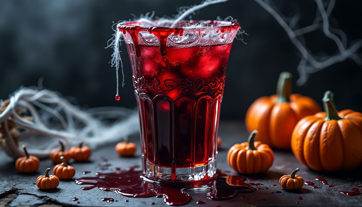 découvrez une boisson d'halloween couleur sang, parfaite pour surprendre et impressionner vos invités lors de votre fête. recette originale, effet garanti !