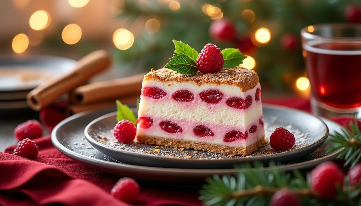 découvrez un entremets de noël léger et raffiné, sublimé par des saveurs festives. parfait pour terminer votre repas de fête avec une touche gourmande et délicate !