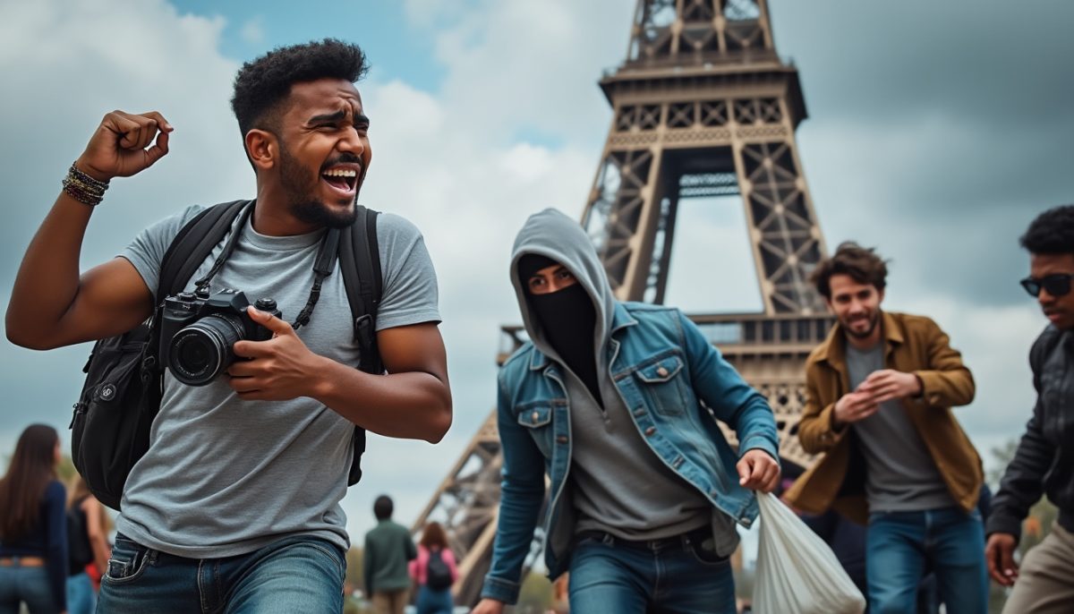 un youtubeur sud-africain a été agressé par des pickpockets près de la tour eiffel à paris. découvrez les détails de cet incident et les réactions sur les réseaux sociaux.