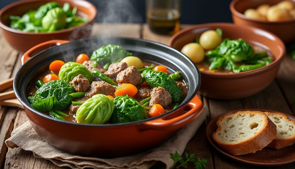 découvrez la potée au chou vert authentique, un plat traditionnel du terroir alliant des légumes savoureux et des viandes fondantes pour une expérience conviviale et réconfortante.