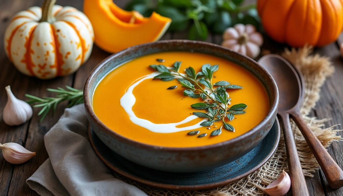 découvrez une délicieuse recette crémeuse de velouté de potimarron, facile et rapide à préparer. profitez d'une soupe onctueuse et réconfortante idéale pour l'automne et l'hiver !