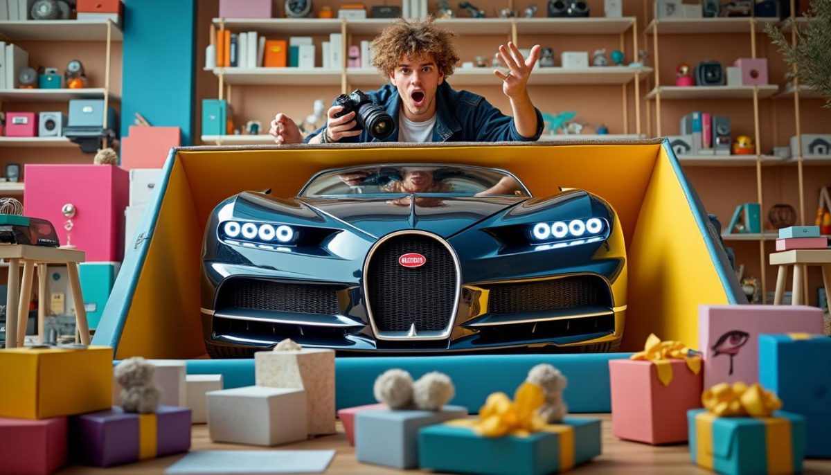 découvrez comment un célèbre youtubeur aux 11 millions d'abonnés réalise l'unboxing d'une bugatti achetée sur temu. le résultat étonnant et plein de surprises ne laisse personne indifférent !
