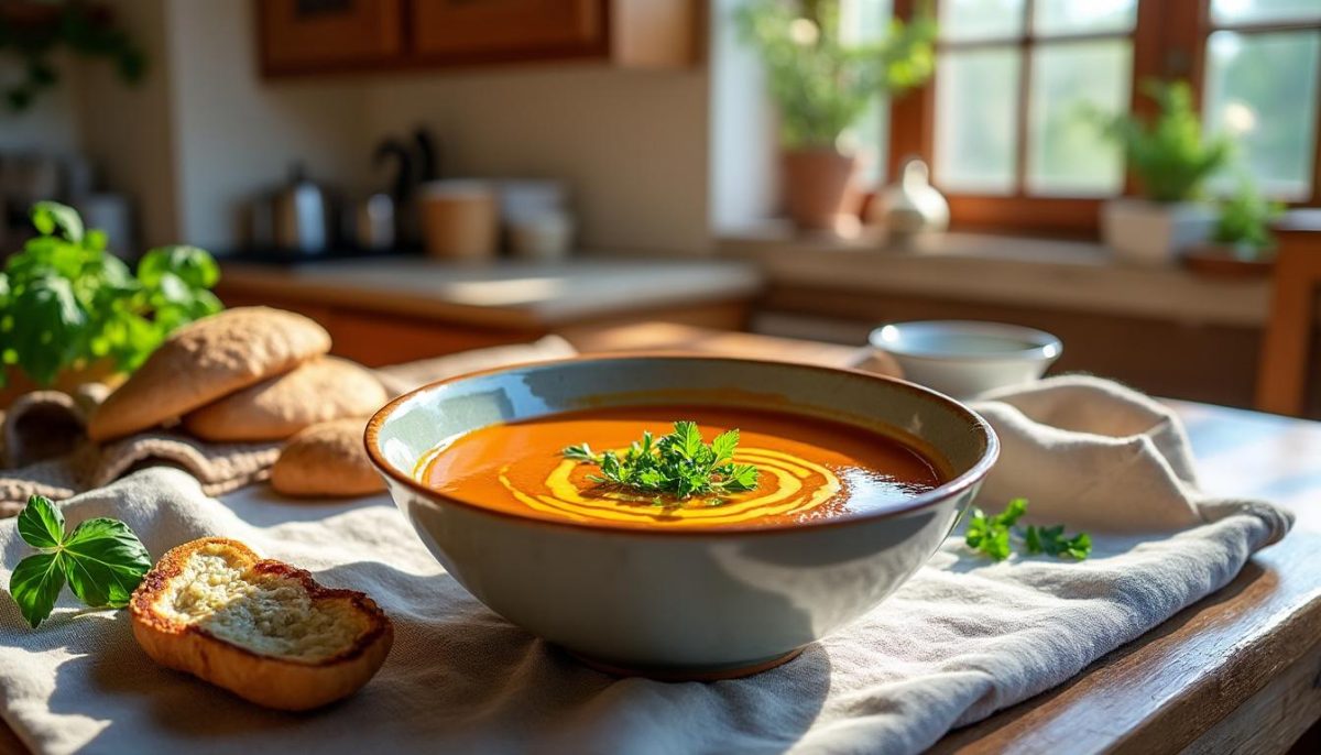 découvrez notre velouté tiède, le compromis parfait entre les saisons : une soupe onctueuse, réconfortante et légère, idéale pour profiter des saveurs du printemps comme de l’automne.