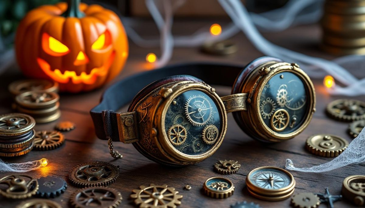découvrez notre sélection d’accessoires halloween steampunk : lunettes rétro futuristes, engrenages et détails métalliques pour un look original et mystérieux. parfaits pour compléter votre déguisement !
