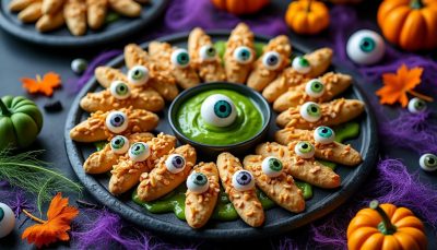 découvrez une recette effrayante pour halloween avec nos apéritifs doigts de sorcière et yeux globuleux : des bouchées faciles, savoureuses et parfaites pour surprendre vos invités lors de votre soirée terrifiante !