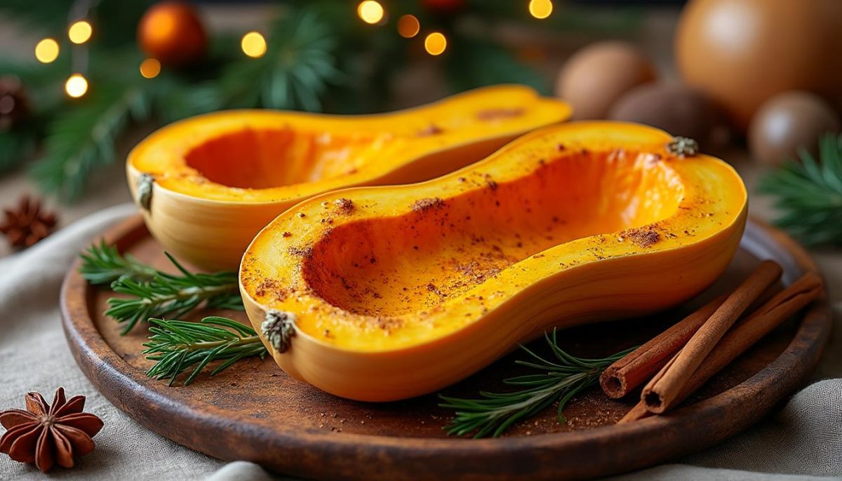 savourez un butternut de noël rôti aux épices, un plat festif, gourmand et parfumé, idéal pour surprendre vos convives lors du réveillon. découvrez une recette simple et conviviale qui sublime la courge butternut.