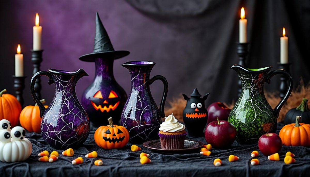 découvrez notre sélection de carafes et pichets thématiques pour halloween : des accessoires originaux et effrayants pour sublimer votre table lors de votre soirée ou buffet d’halloween.