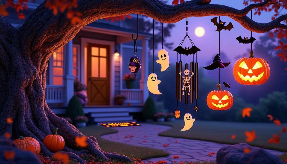 découvrez nos carillons éoliens halloween aux sons apaisants, parfaits pour créer une ambiance mystérieuse et relaxante dans votre jardin ou sur votre terrasse. ajoutez une touche originale à votre décoration d’halloween !