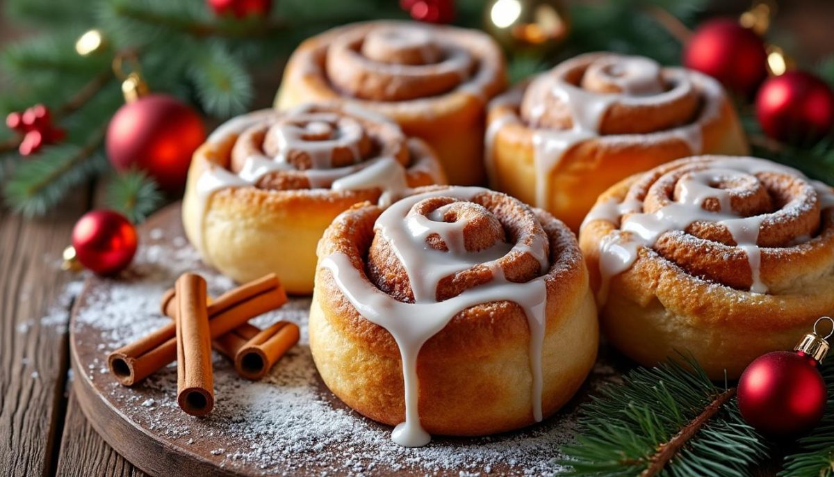 découvrez nos délicieux cinnamon rolls de noël, moelleux et parfumés à la cannelle, parfaits pour des fêtes gourmandes et réconfortantes. un plaisir sucré à partager en famille !