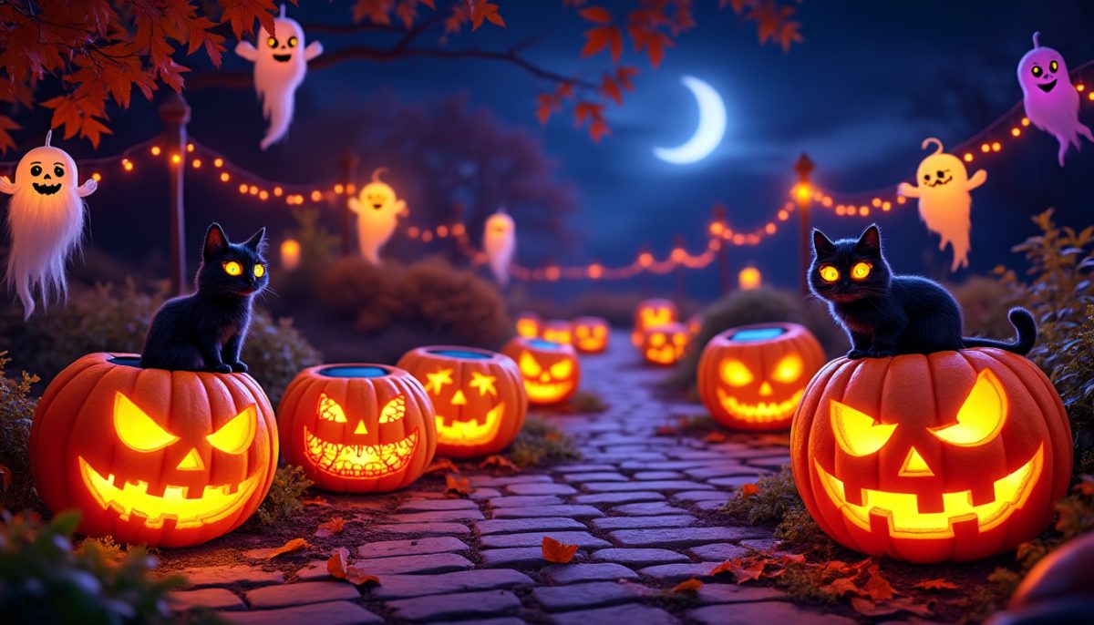 découvrez notre sélection de citrouilles lumineuses halloween led et solaires, idéales pour décorer votre maison ou jardin avec une ambiance effrayante et éco-responsable. faciles à installer, durables et originales !