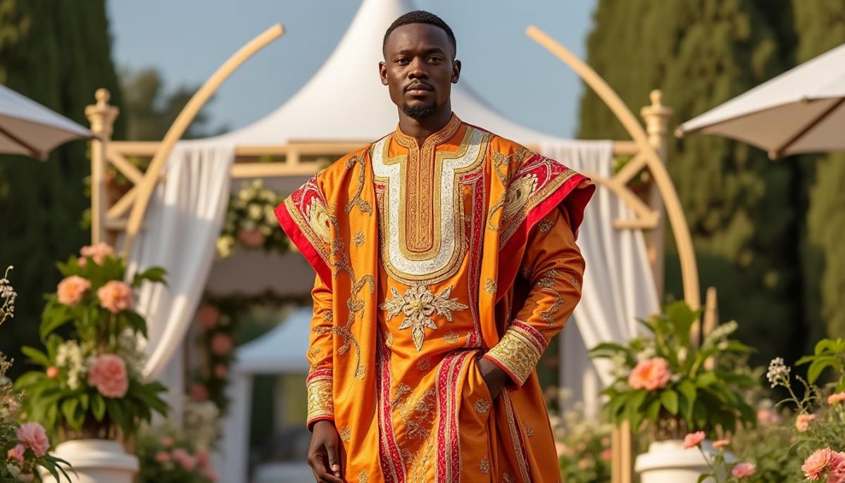 découvrez notre ensemble traditionnel africain pour hommes, composé d'une chemise, d'un pantalon et d'un agbada brodé en trois pièces. idéal pour les mariages et les grandes occasions, ce vêtement offre élégance et authenticité.